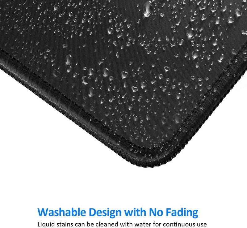 JIKIOU Mouse Pad with Non-Slip Rubber Base, Premium-Textured & Washable Computer Mousepad with Stitched Edges, Mouse Pads for Computers, Laptop, Gaming, Office & Home, 10.2 x 8.3 in, Black - Image 5